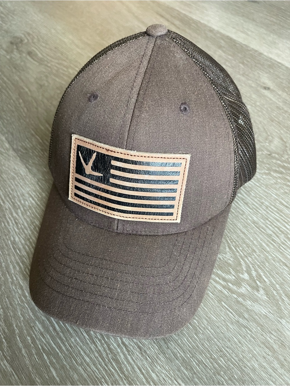 Nomad Brown Mesh-Back Cap with Flag Patch